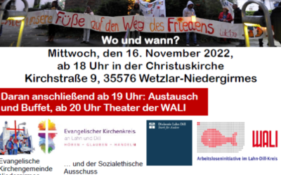 Theater am Buß- und Bettag 2022: am 16. November um 20 Uhr im NBZ Niedergirmes