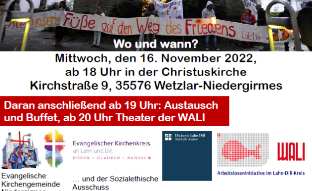 Theater am Buß- und Bettag 2022: am 16. November um 20 Uhr im NBZ Niedergirmes