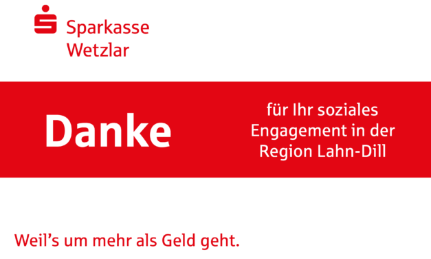 Sparkasse Wetzlar unterstützt unsere Arbeit durch eine Spende