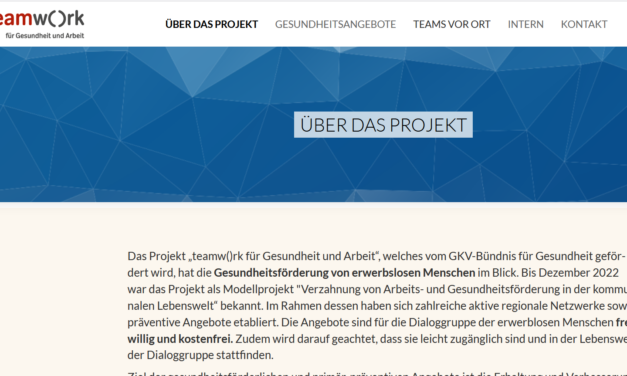 Teamwork: Angebote zu Gesundheit und Arbeit jetzt auch auf eigener Website