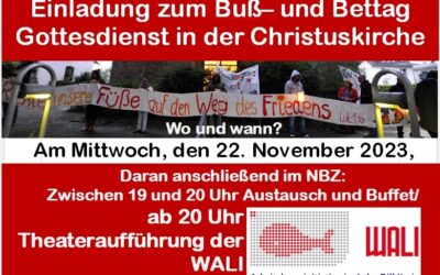 Am 22. November: Theater und Gottesdienst am Buß- und Bettag