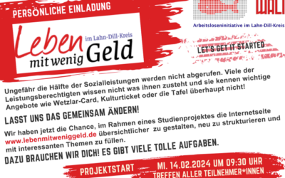 www.lebenmitweniggeld.de: Projektstart zur Neugestaltung unserer Internetseite am 14.02.2024