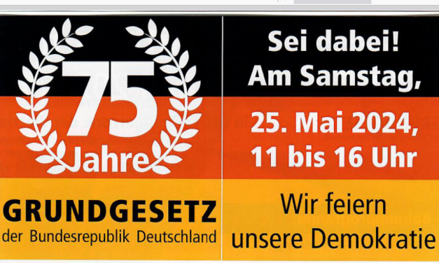 Wir feiern 75 Jahre Grundgesetz in der Bahnhofstraße in Wetzlar! Sei dabei!