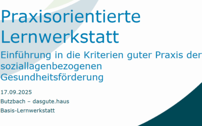 Von KGC und HAGE: WALI lies sich in die Kriterien guter Praxis der Gesundheitsförderung einführen