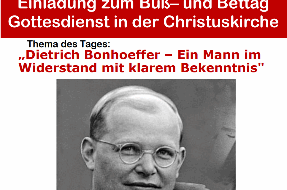 Am 19. November/ Buß- und Bettag: Theater der WALI – Gottesdienst – Buffett und Gemeinschaft