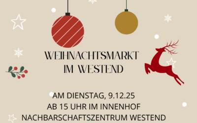 Am 9. Dezember: Weihnachtsmarkt im Westend – Gemeinsam die Adventszeit feiern