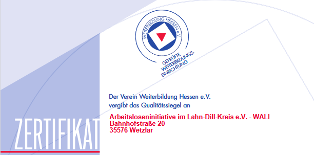 Qualität bestätigt: wir wurden geprüft und erneut bis 2029 durch Weiterbildung Hessen zertifiziert